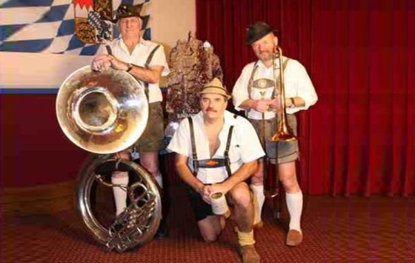 bavarian oompah band men in shorts