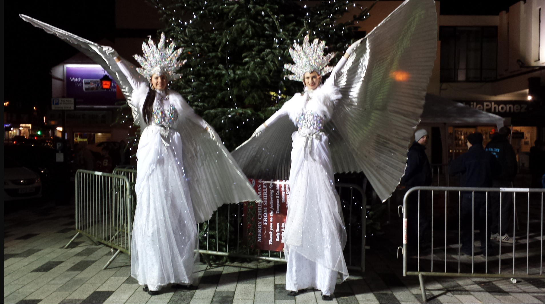 angels and romance stilt walkers 2