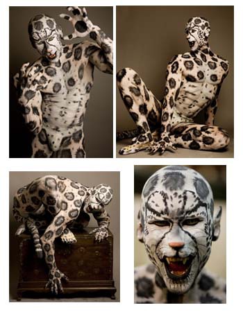 big cats living statues or animated performers