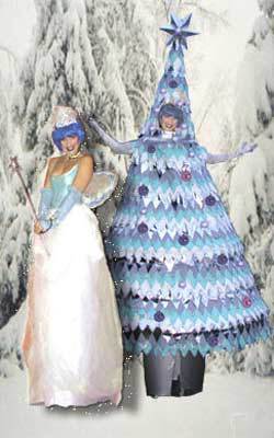 fairy and christmas tree stilt walkers