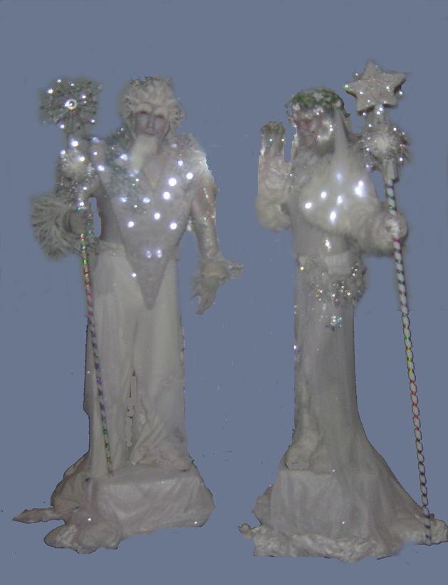 fire ice halloween winter wonderland living statues 3